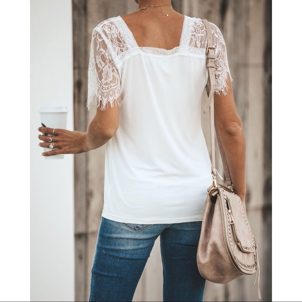 LAST ONE - SWEET SIDE LACE TOP IVORY - Picture 9 of 10